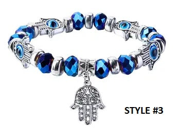 EVIL EYE PROTECTION (Charm Bracelet) With Hamsa Hand of Fatima