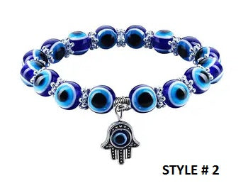 EVIL EYE PROTECTION (Charm Bracelet) With Hamsa Hand of Fatima