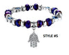 EVIL EYE PROTECTION (Charm Bracelet) With Hamsa Hand of Fatima