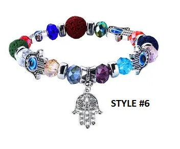 EVIL EYE PROTECTION (Charm Bracelet) With Hamsa Hand of Fatima