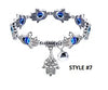 EVIL EYE PROTECTION (Charm Bracelet) With Hamsa Hand of Fatima