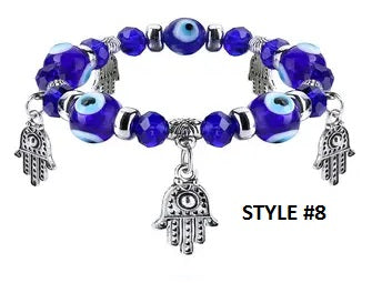 EVIL EYE PROTECTION (Charm Bracelet) With Hamsa Hand of Fatima